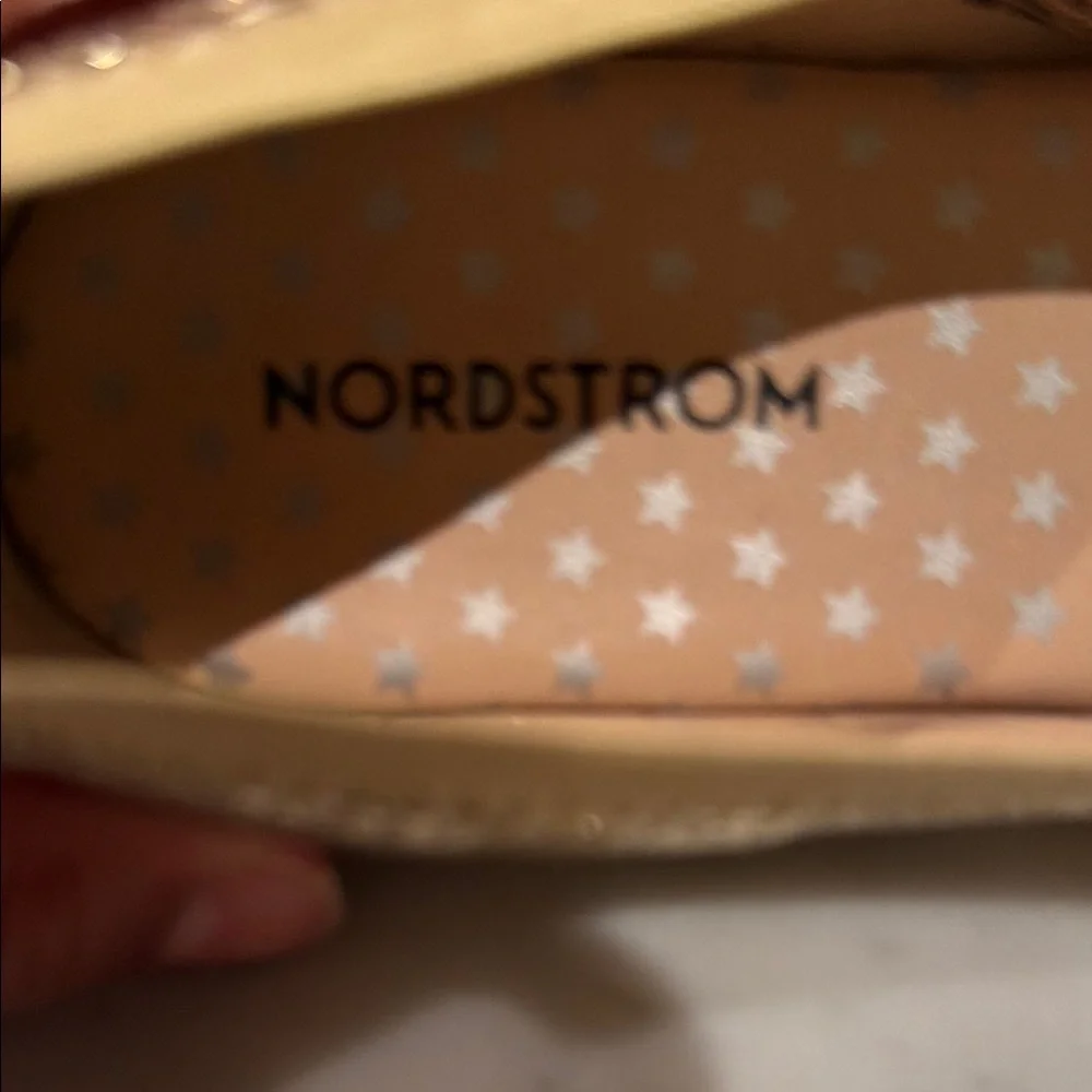 Girls' Gold Glitter Cute Flats with Bow